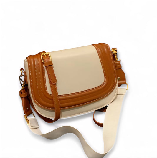 The Classic Duo-Tone Saddle Crossbody Bag